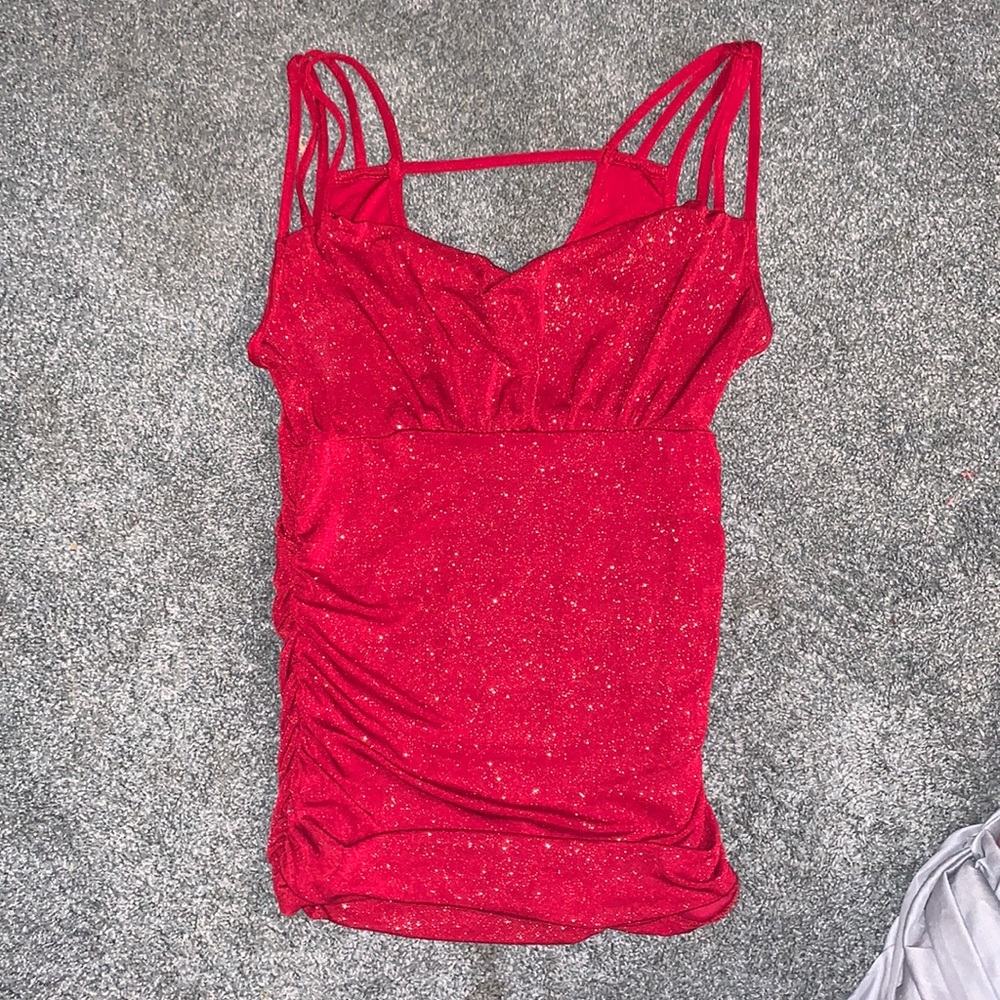 Glittery tight shirt . Really cute